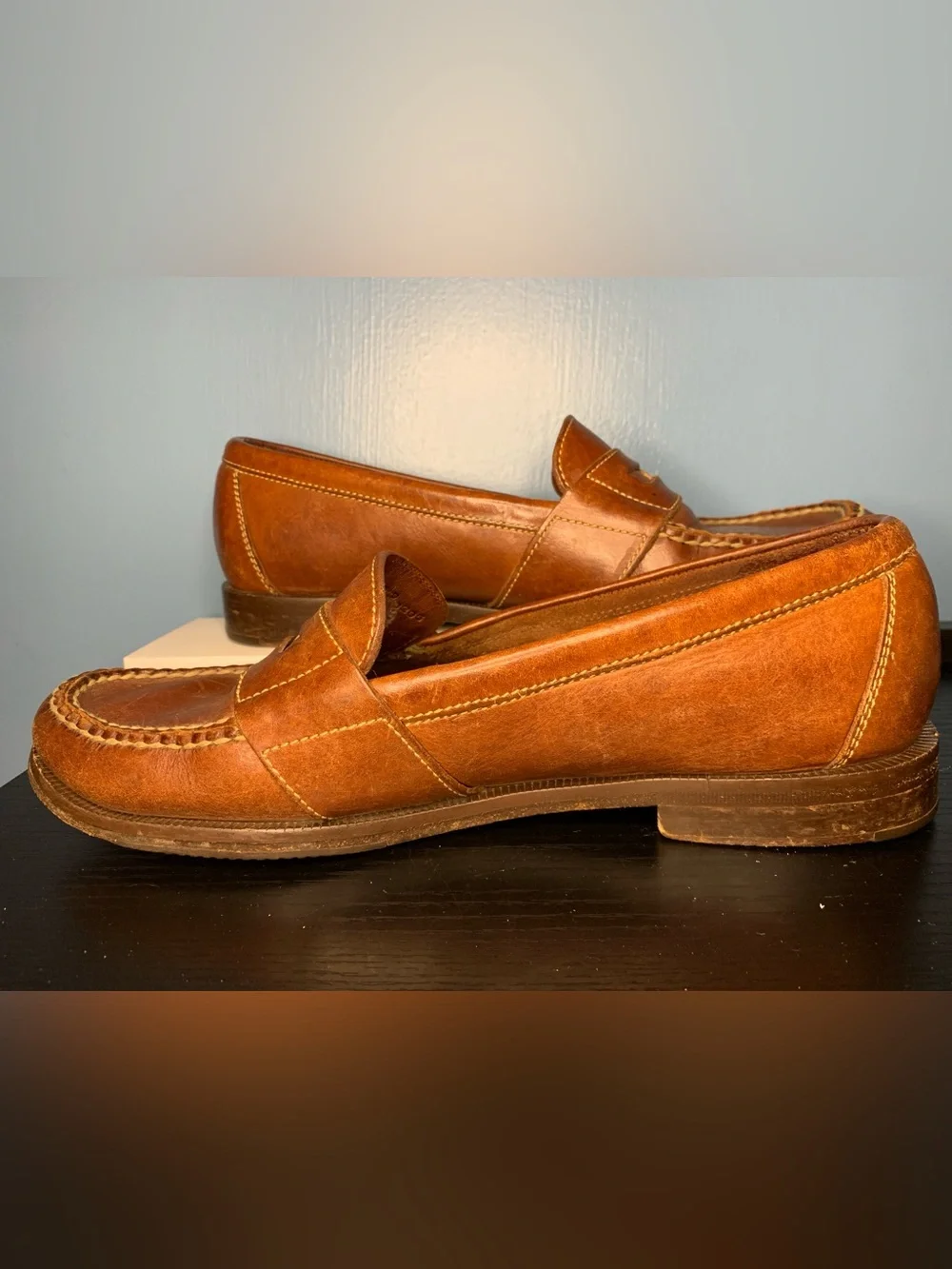 Cole Haan Vintage Men's Tan Leather Penny Loafers